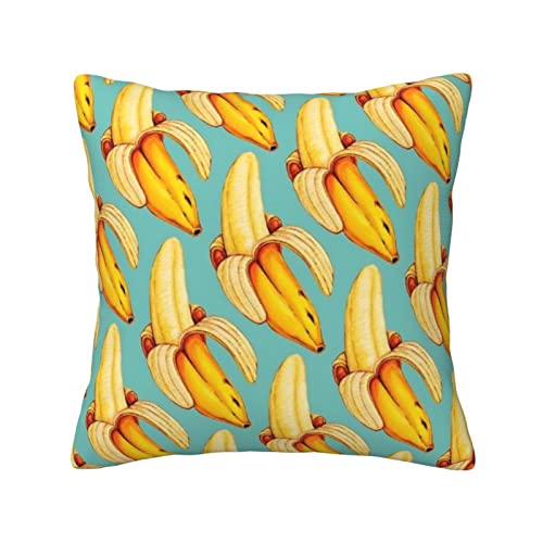Funda de almohada universal para sofá con patrón de plátanos, funda de almohada cuadrada de cintura para decoración del hogar