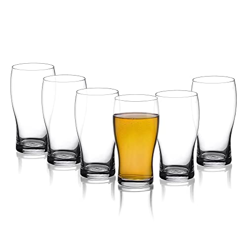 Amisglss Vasos de Cerveza Cristal, Vaso de Pinta para Bebida, Vaso de Personalizado de Cerveza de Trigo, Artesanal Clásico para Barra, Casa, Bebida, Zumo, Agua - 600 ml