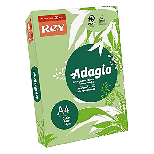 ADAGIO, Papel Verde Hoja, A4, 80 g/m2 paquete 500 hojas