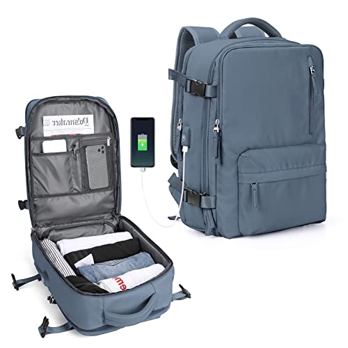 mochila viaje cabina avion 45x36X20 mujer ryanair bolsas de cabina 40x30x20 para vueling Cabina para EasyJet Equipaje de Mano ryanair Mochila de Senderismo mochila impermeable hombre Azul zafiro S