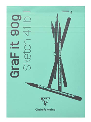Clairefontaine 96619C - Bloc Grapado GraF'it - 80 Hojas Papel de Dibujo de Bocetos Normales - Hojas amovibles - A6 10,5x14,8 cm 90g - Papel especifíco