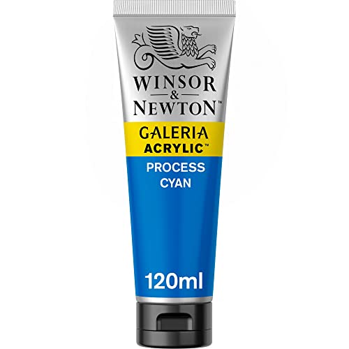 Winsor & Newton - Pintura Acrílica , 120 ml, Azul (Process Cyan)