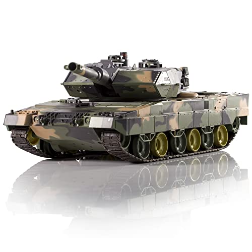 HENG LONG Tanque RC Tanque Leopard II A5, escala 1:24, Camo Color Humo & Sound 2,4 GHz 6,0 | 3809-2.4