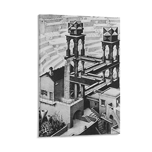 MC Escher Posters Cuadros Impresión Cuadro Arte de Pared Póster Pintura Lienzo Carteles Obras de Arte Estética Sala 16 x 24 pulgadas (40 x 60 cm)