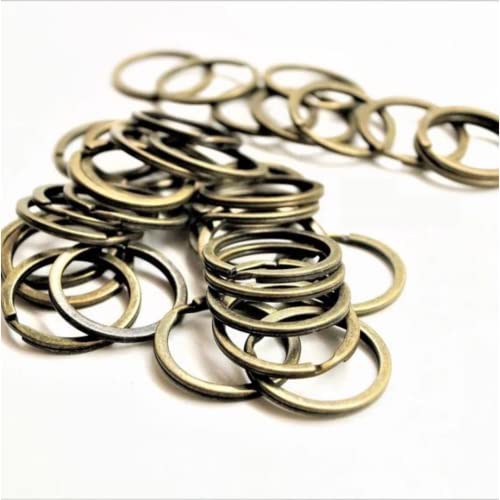 Anillas para llaveros color bronce - Pack de 20 argollas para llaveros bronce - Anillas para llaveros 30mm de Metal de color bronceado - Argolla para llavero bronce 3cm - Anillos para Llaves