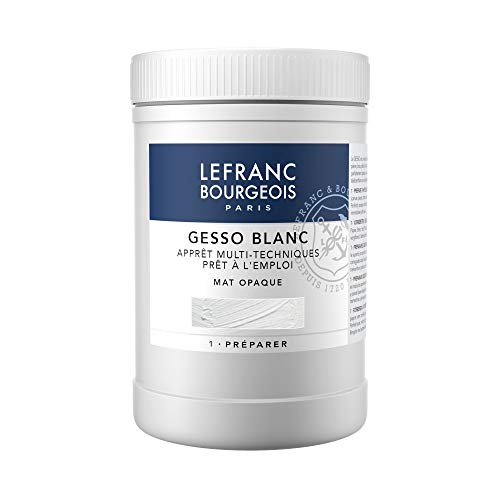 Lefranc Bourgeois - Gesso, Aditivo para Acrílico, Preparador de Superficie Mate Opaco, 1L, Blanco
