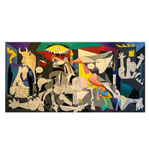 HengYun ART Impresión de arte sobre lienzo Guernica de Picasso Reproducciones de pinturas famosas Cuadros de pared de lienzo de Picasso para decoración de diseño de hogar 40x120cm sin marco
