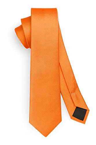 HISDERN Naranja Claro Corbatas para hombre Corbatas delgadas de color sólido para hombres Corbata de boda Corbata formal clásica de negocios para hombres 6 cm