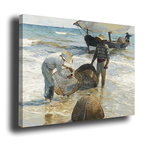 Genérico Cuadro lienzo canvas Los Pescadores Valencianos Joaquin Sorolla 1896 – Lienzo con bastidor 3cm - Alta resolución (120_x_90_cm)