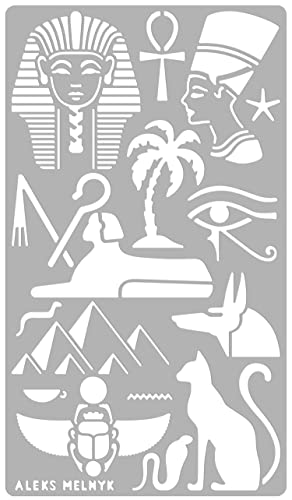 Aleks Melnyk #31 Plantilla Stencil de Metal para estarcir/Símbolos de Egipto/para Arte Manualidades y decoración/Plantilla para Estarcidos/para Pintar con Aerógrafo/1 piezas/Bricolaje, DIY