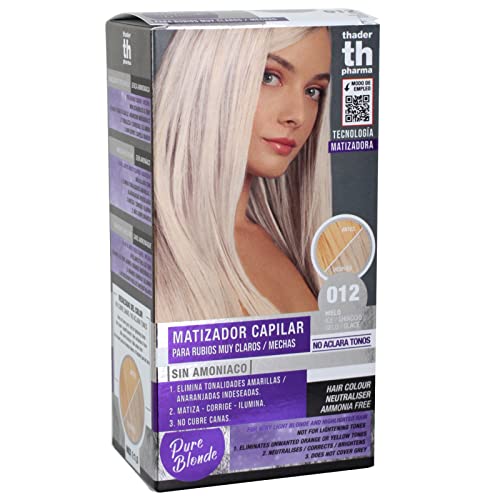 Thader Th Pharma Pure Blonde Kit matizador para cabellos rubios muy claros o con mechas sin amoniaco, 150 ml (012 Hielo)