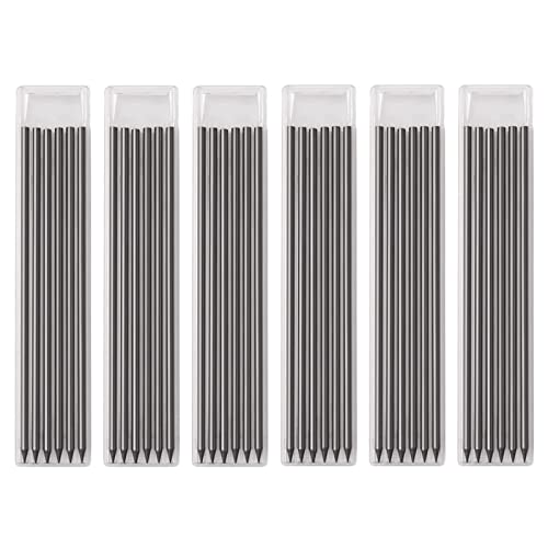 SyiXute 36 piezas Minas para Lápiz de Carpintero 2,8 mm,Recambios de Lápiz de Marcado de Carpintero,Minas de Lápiz de Marcador de Orificio Profundo para Dibujo de Arquitecto Arte (Negro)