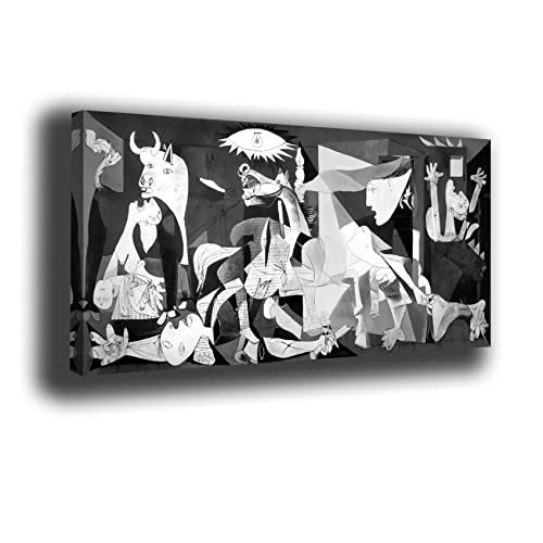 INGENIA HOME Cuadro lienzo canvas El Guernica de Pablo Picasso Paris 1937 - Alta resolución – Varias medidas (180_x_81_cm)