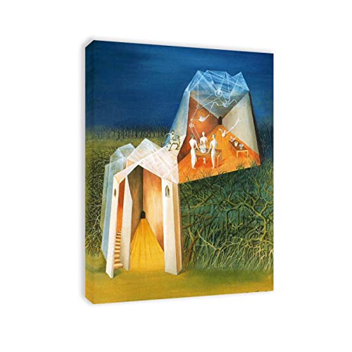 enmarcado-Decoracion Cuadro Lienzo-Remedios Varo(Paisaje de la torre del centauro)-Reproducciones de Pinturas en Lienzo-Famoso Lienzo Arte de la Pared Carteles20x28cm(8x11in)Enmarcado