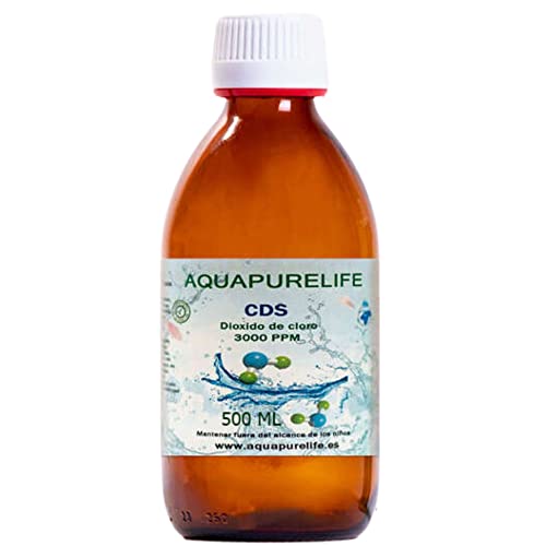AQUAPURELIFE®-Dioxido de Cloro 0.3% (500 ml) -Botella de Vidrio con Gotero-Nuestra solución CDS es de fabricacion Reciente