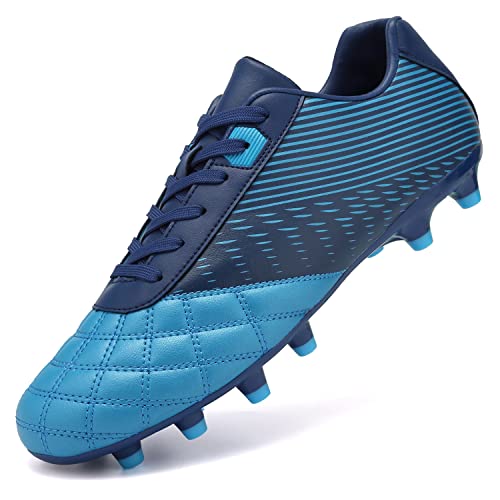ASOCO DREAM Zapatillas de Fútbol Hombre Spike Aire Libre Atletismo Training Calzado de Fútbol Profesionales Zapatos de Deporte de Fútbol,Azul Real,36 EU