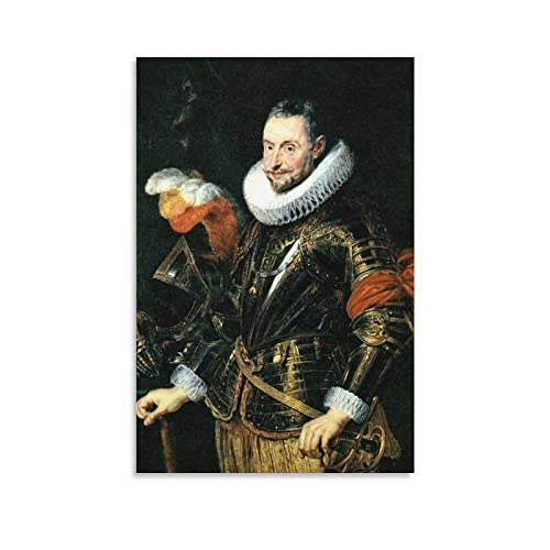Póster de pintores barrocos Peter Paul Rubens Retrato de Ambrogio Spinola Póster de pared, póster de pintura, póster en lienzo, obras de arte de habitación, estética de 30 x 45 cm