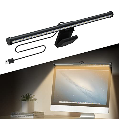 LEUTED Lámpara LED para monitor de ordenador, USB con control táctil, lámpara de escritorio sin deslumbramiento ni parpadeo de pantalla para escritorio, oficina o casa