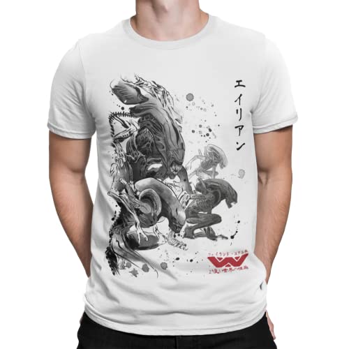 Camisetas La Colmena 7347-Xenomorph Invasion Sumi-e T-Shirt (Dr.Monekers)
