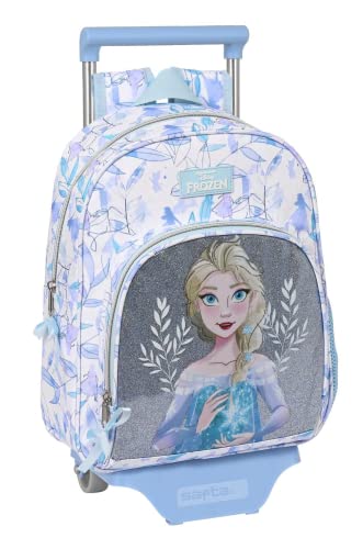 Safta, Mochila con Carro Frozen Ii Memories 28X34X10Cm Unisex niños, Multicolor, 28x10x34 cm