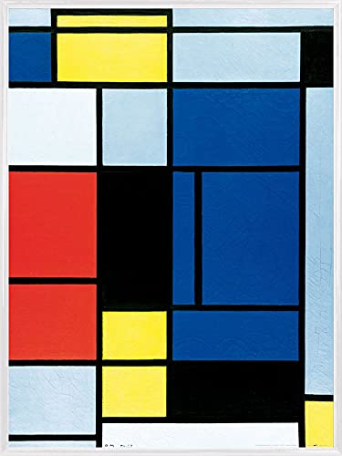 1art1 Piet Mondrian Poster Kunstdruck Bild und Kunststoff-Rahmen - Tableau No. I, 1921-1925 (80 x 60cm)