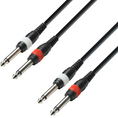 Adam Hall Cables 3 STAR TPP 0100 - Cable de Audio de 2 Jacks 6,3 mm mono a 2 Jacks 6,3 mm mono 1 m