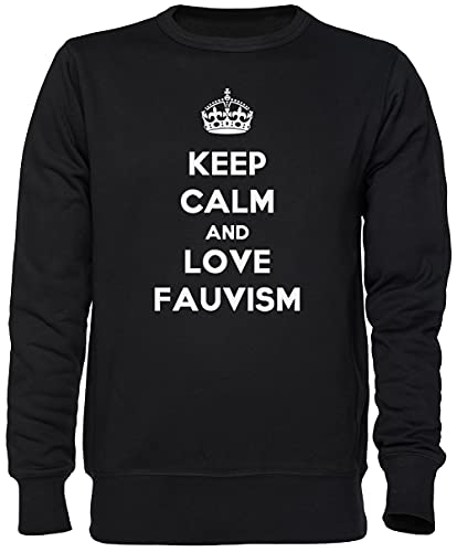 Keep Calm and Love Fauvism Negro Jersey Sudadera Unisexo Hombre Mujer Tamaño S Black Unisex Jumper Size S