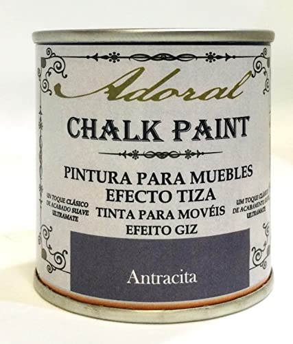 ADORAL - Chalk Paint Pintura para muebles Efecto Tiza 750 ml (Antracita)