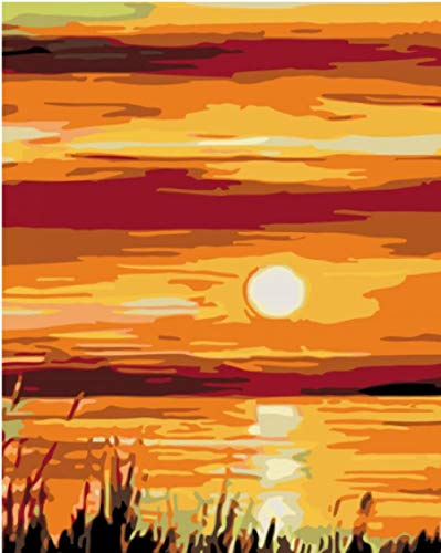 FVeng LIN Carpet Pintura por Numero Ciudad Paisaje Kits Pintados a Mano Dibujo Lienzo Colorear imágenes óleo Pintura al óleo otoño decoración del hogar 40X50 Cm