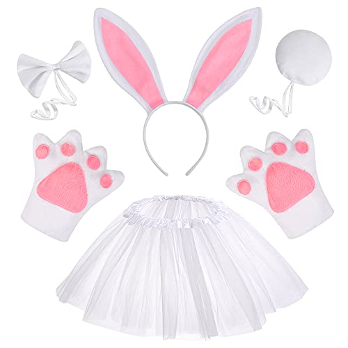 Disfraz de Conejito para Niños Orejas Conejo Bunny Ears Pajarita Cola Tutu niña Conejo Disfraz de Halloween