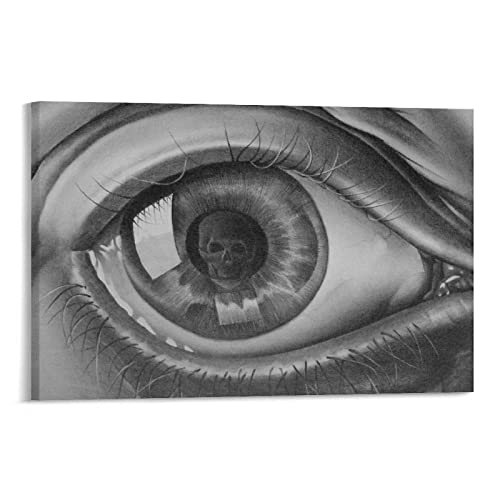 MC Escher carteles en blanco y negro Obras de arte Póster de impresión de imagen Póster arte de pared Pintura de lienzo Decoración para el hogar 12 x 18 pulgadas (30 x 45 cm)