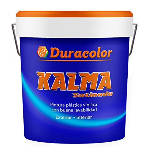 Pintura Kalma Satinada - Color Blanco - 15 Litros - Pintura Plástica Vinílica - No Amarillea - Revestimiento Lavable - Aplicación en Interiores - Duracolor