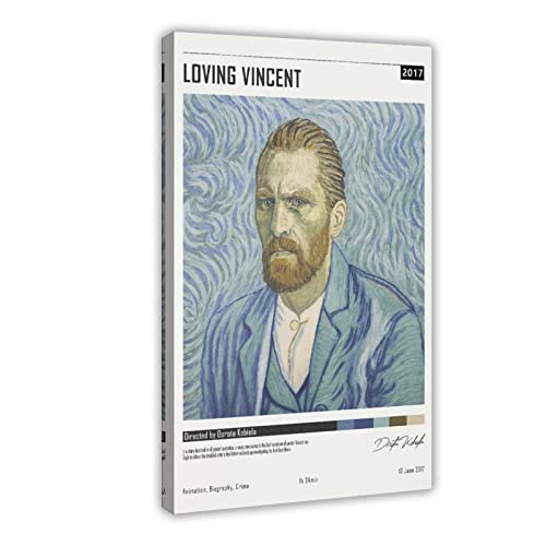 Loving Vincent - Póster clásico de película 0 lienzos para decoración de pared para sala de estar, dormitorio, marco de decoración de 60 x 90 cm