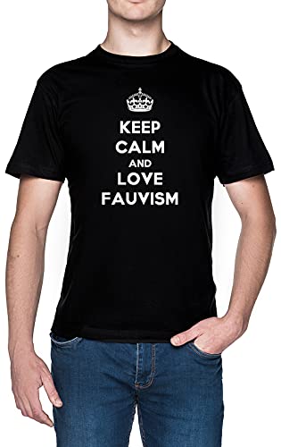 Keep Calm and Love Fauvism Negro Hombre Camiseta Tamaño 3XL Black Men's tee Size 3XL