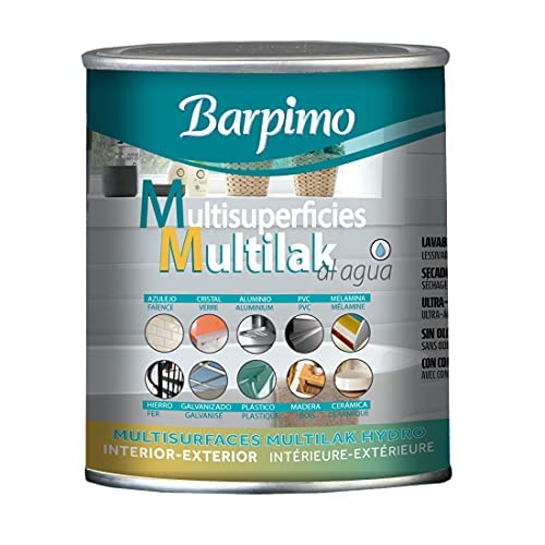 Barpimo - Esmalte Multisuperficie al Agua Multilak - Color Blanco - Acabado Satinado y Resistente a la Intemperie - Formato de 750 ml - Gran Adherencia y Propiedades Antioxidantes