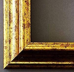 Artecentro Marco dorado para cuadros - Oro/Color con o sin paspartú de madera, varios tamaños (oro, 60 x 90 cm + paspartú)