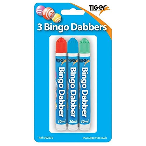 Tiger Stationery - Rotulador de Bingo - Pack de 3 (Talla Única) (Rojo, Azul, Verde)