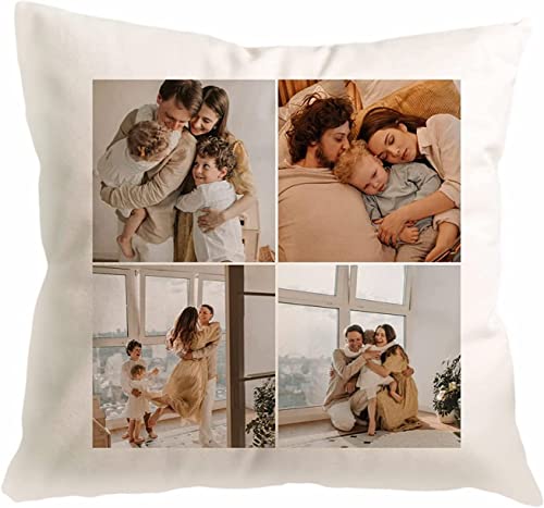 Gift Hub Marco de fotos personalizado de 4 imágenes | La almohada de viaje es la mejor entre regalos personalizados, collage de fotos personalizado, cojines de regalo memorables y cojín especial,