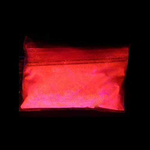 Pigmento aditivo en polvo ULTRA fluorescente - luminiscente UV - brilla en la oscuridad - para resinas epoxi - para creaciones artísticas, bricolaje 100g (Rojo)
