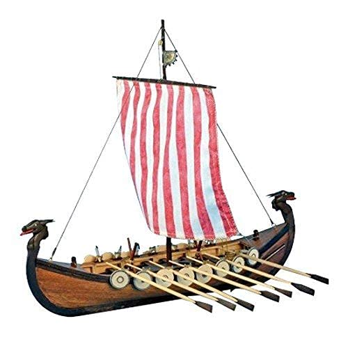 Artesanía Latina - Maqueta de Barco en Madera - Drakkar Viking - Modelo 19001N, Escala 1:75 - Maquetas para Montar - Nivel Principiante