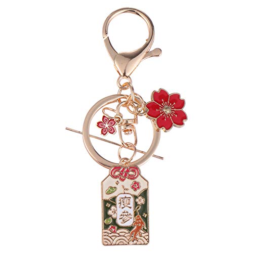 Amosfun Amuleto japonés amuleto de la suerte llavero oro omamori encanto chino colgante bolso colgante para niños mujeres hombres coche mochila riqueza bendición bolso