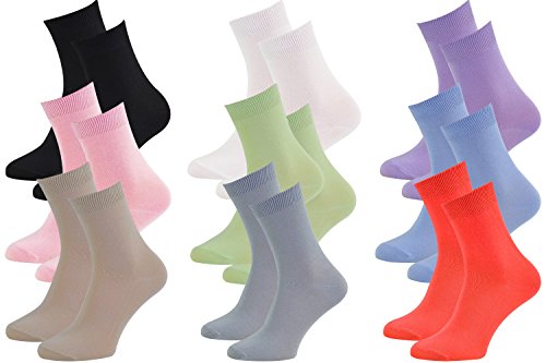 Rainbow Socks - Hombre Mujer Calcetines Colores de Bambu - 9 Pares - Blanco Negro Violeta Rosa Azul Pistacho Beige Frambuesa - Talla 36-38