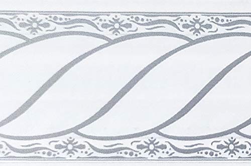 Dundee Deco MGAZBD5013 - Rollo de papel pintado autoadhesivo de damasco, color gris, rollo de 33 pies x 2 pulgadas (10 m x 5 cm)