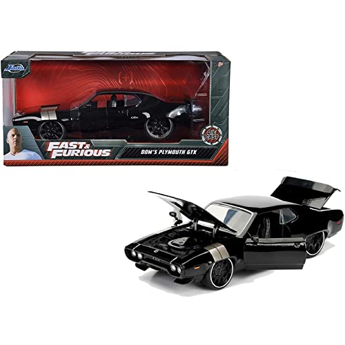 Jada JA98292 Coche a Escala 1:24, diseño del Plymouth GTX de Dom de la película Fast & Furious 8