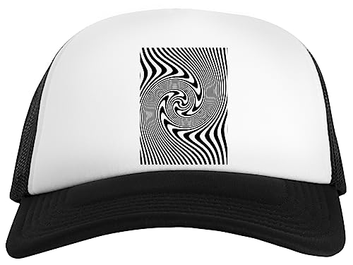 Op Art con Rayas Torcidas Gorra Niño Blanca Eco-Friendly Snapback