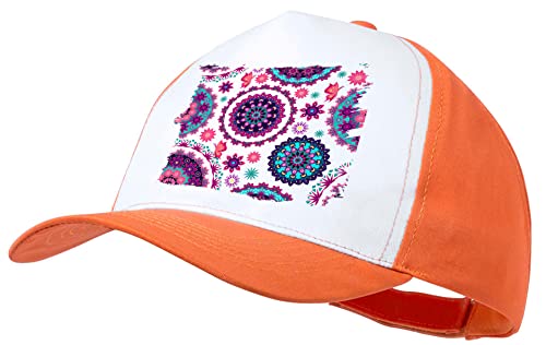 MERCHANDMANIA Gorra Naranja Motivo Flores Rosas carmesi Colores Adorno Color Cap.