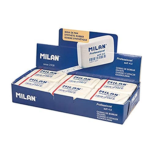 MILAN Caja 12 gomas blancas Professional Soft 412 (CMM412CF)