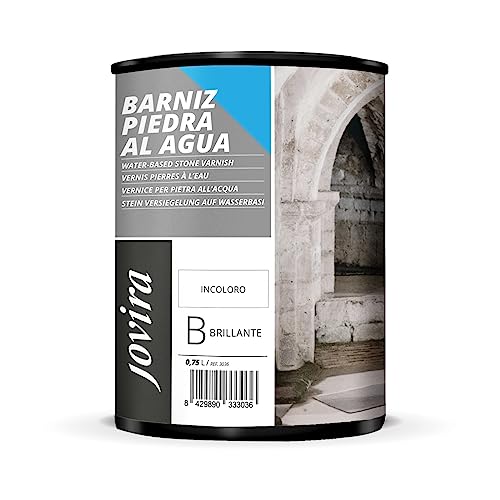 JOVIRA PINTURAS Barniz Piedra al Agua, barniz para piedra y sustratos minerales. (750 Mililitros, Brillante)