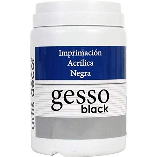 Artis Decor IMPRIMACIÓN ACRÍLICA Negro Gesso 250 ML 360 Gramos