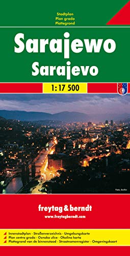 Sarajevo, plano callejero. Escala 1:17.500. Freytag & Berndt.